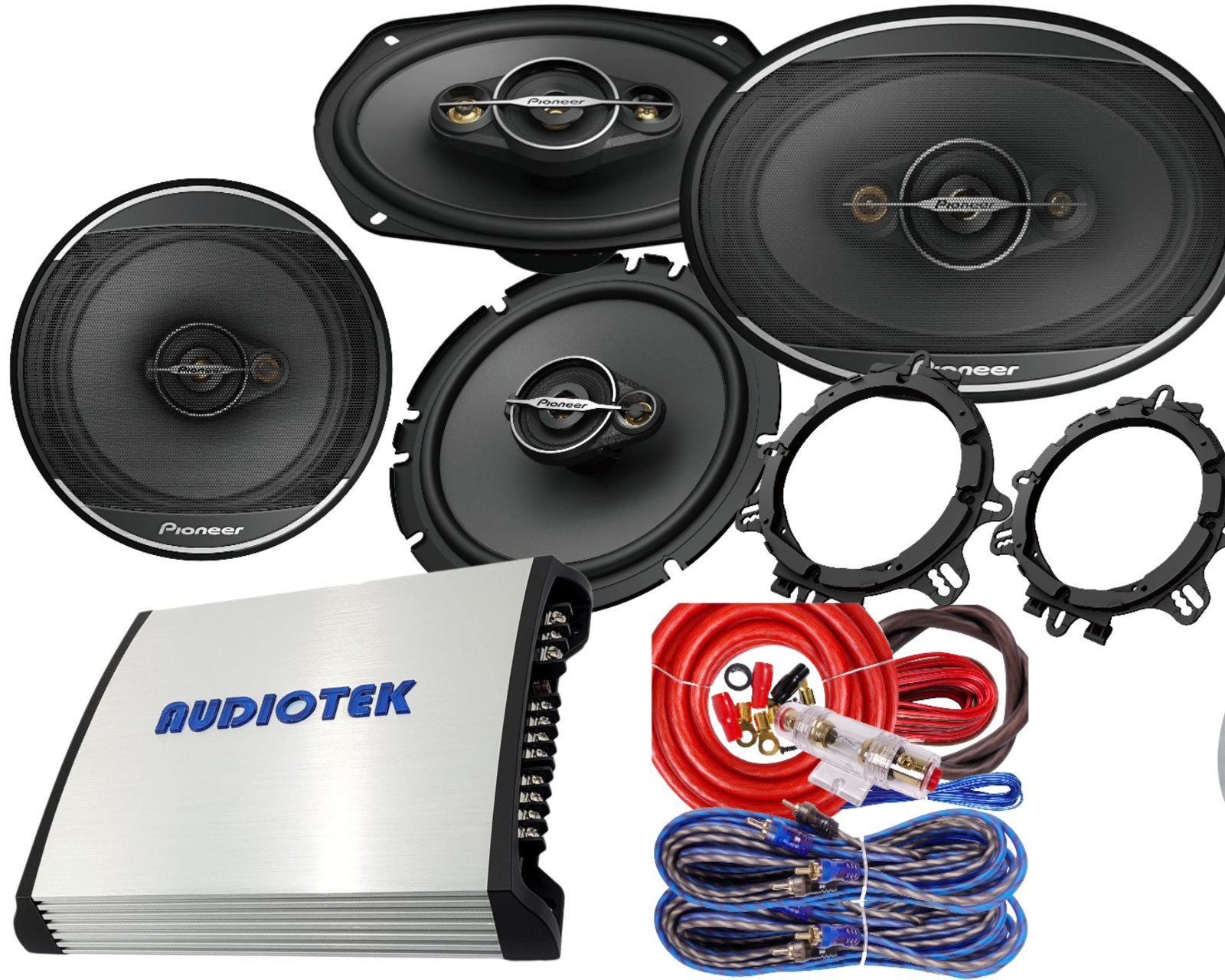 Pioneer 6×9 450w 4Way Coaxial & 6.5″ 320W Coaxial Car Speaker + 1000W 4CH AMP