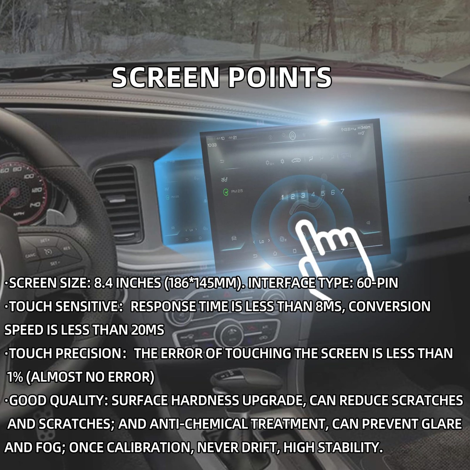 Dasbecan Uconnect 8.4 Navigation Lcd Touch Screen 4C Uaq Nav Radio Compatible