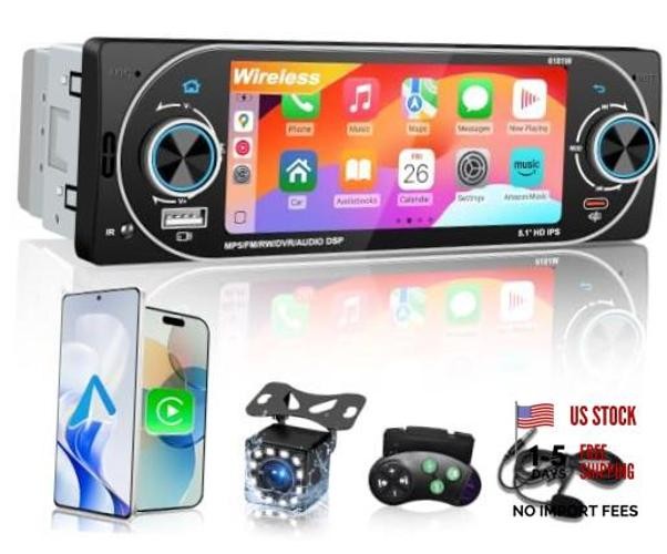 5.1″ Bluetooth Car Stereo – IPS CarPlay – IPS CarPlay – Single Din