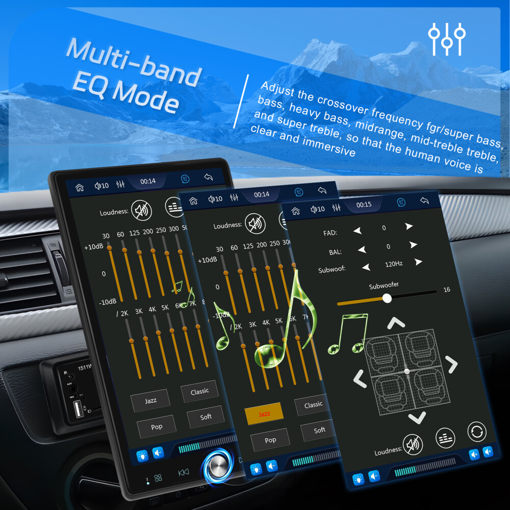 10.4″ Single Din Touch Screen Stereo Bluetooth Radio Apple/Android Carplay+CAM
