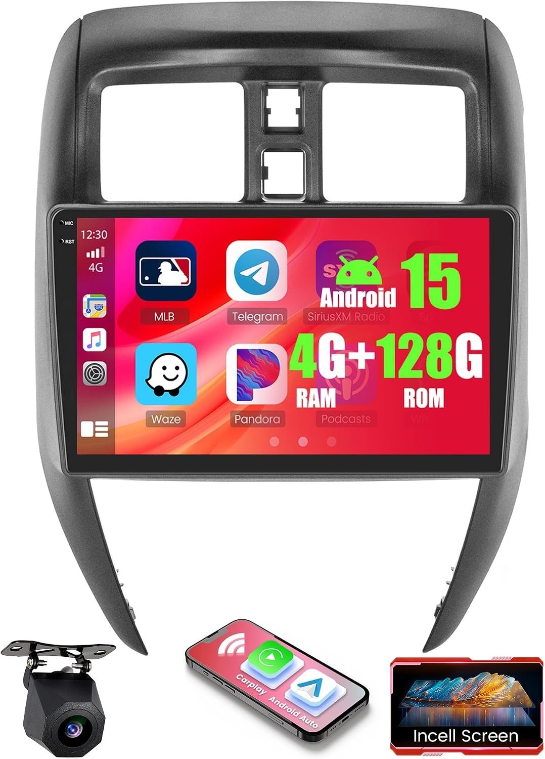 Nissan Versa 2015-2019 Android 15 Car Stereo 4+128G 10.1″ CarPlay GPS + Camera