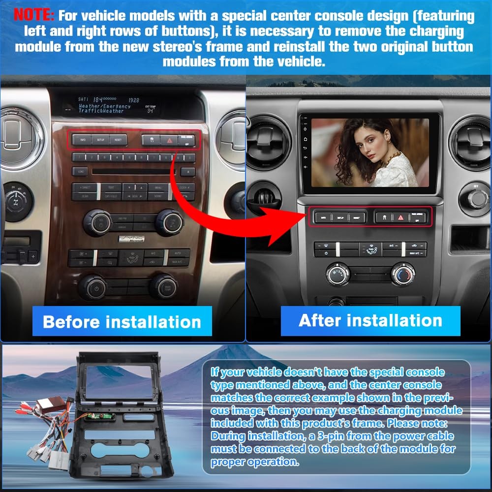 Android 13 2GB+64GB Car Radio Stereo for Ford F150 2009-2012 Manual AC(Low-en…