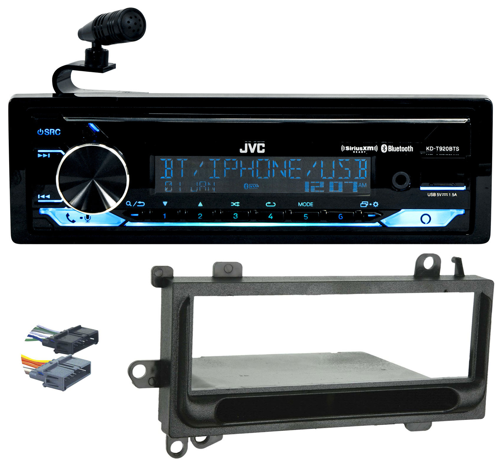JVC KD-T920BTS Bluetooth Stereo CD Player XM Ready Fits 97-02 JEEP WRANGLER TJ