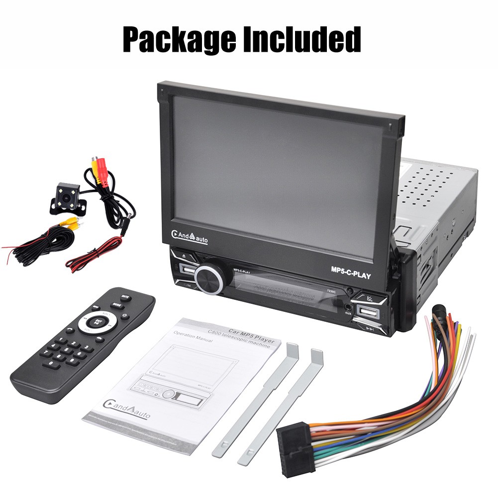 7″ Single 1Din Touch Screen Stereo Bluetooth Radio Car Apple/Android Carplay FM