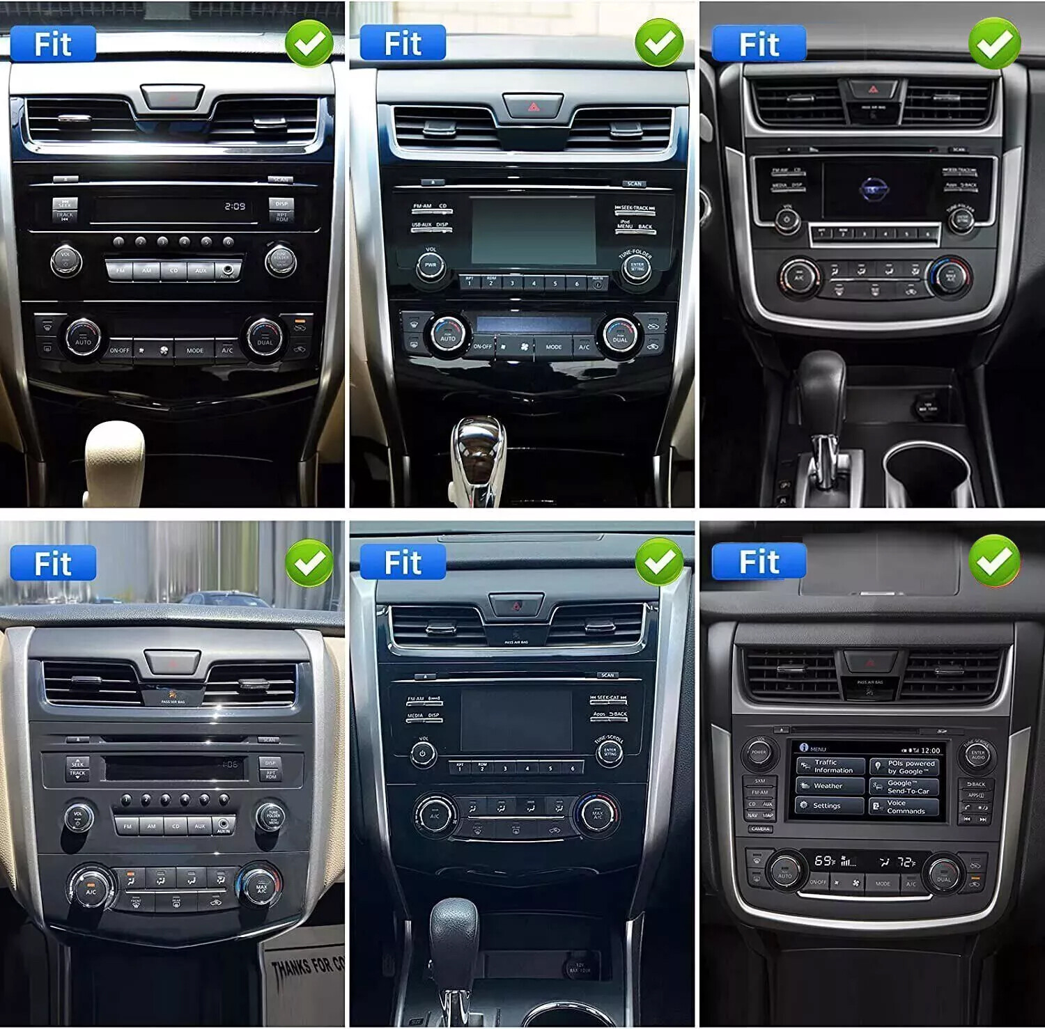 For 2015 2016 2017 Nissan Altima Radio GPS Stereo Apple CarPlay & Android Auto