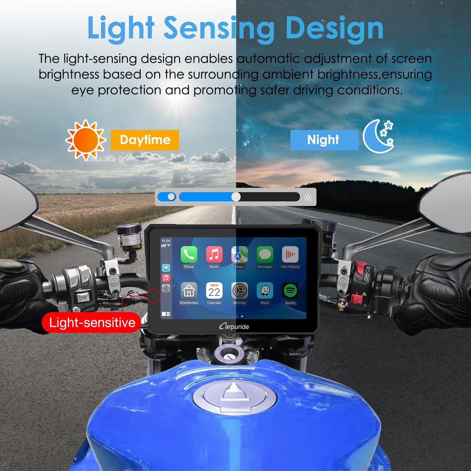 Carpuride W502Pro Intercom Compass Dual Bluetooth Motor Carplay Android Auto