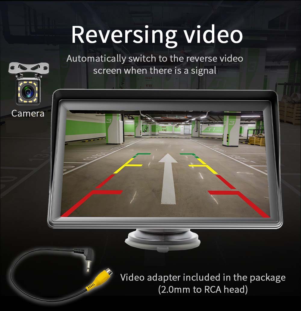 7Inch CarPlay MP5 Player with Sunshade&Rear View Camera Input Portable Wireless