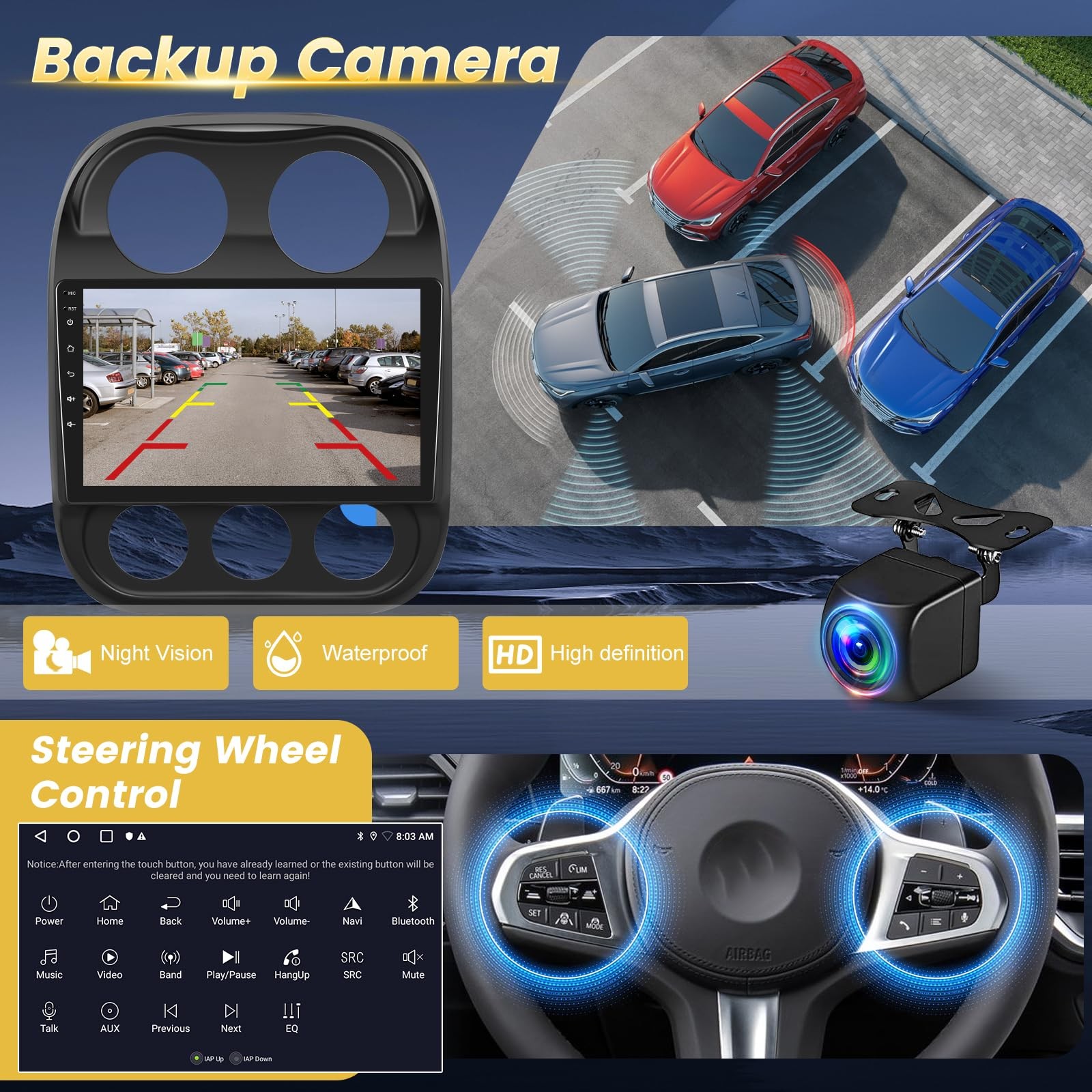 [2G+64G] 10 inch Screen for Jeep Compass Patriot Radio 2010-2016, Android Com…