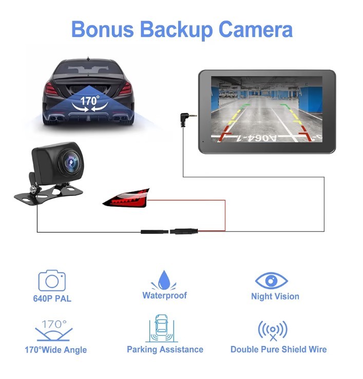 7″ HD Touch Screen Wireless Carplay & Android Auto Backup Camera Bluetooth 5.2