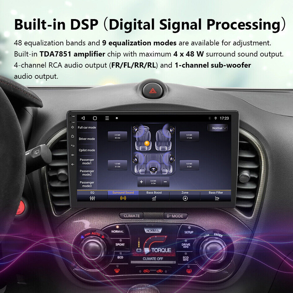 10″ Android 2 Din Car Radio Wireless Carplay GPS Touch Screen FM Bluetooth 2+64G