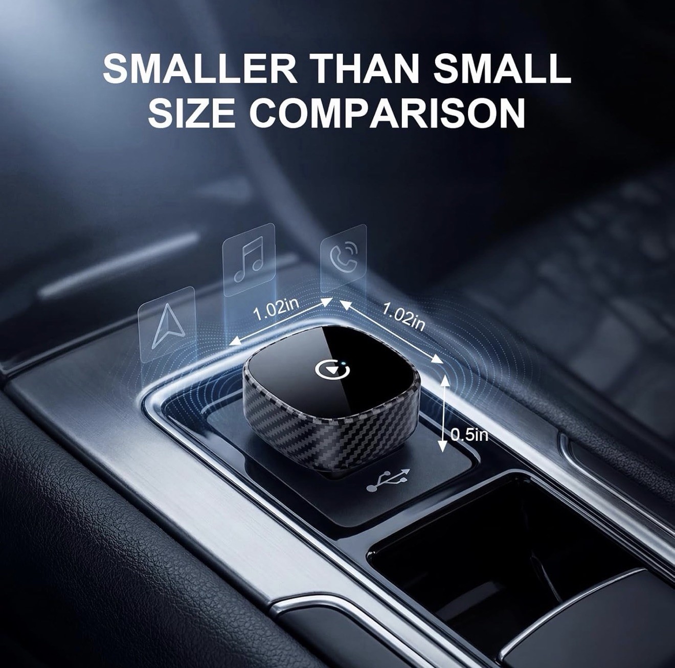 Adaptador Inalámbrico Carplay, Para Apple Iphone Y Android. Bluetooth Y Wi-Fi.