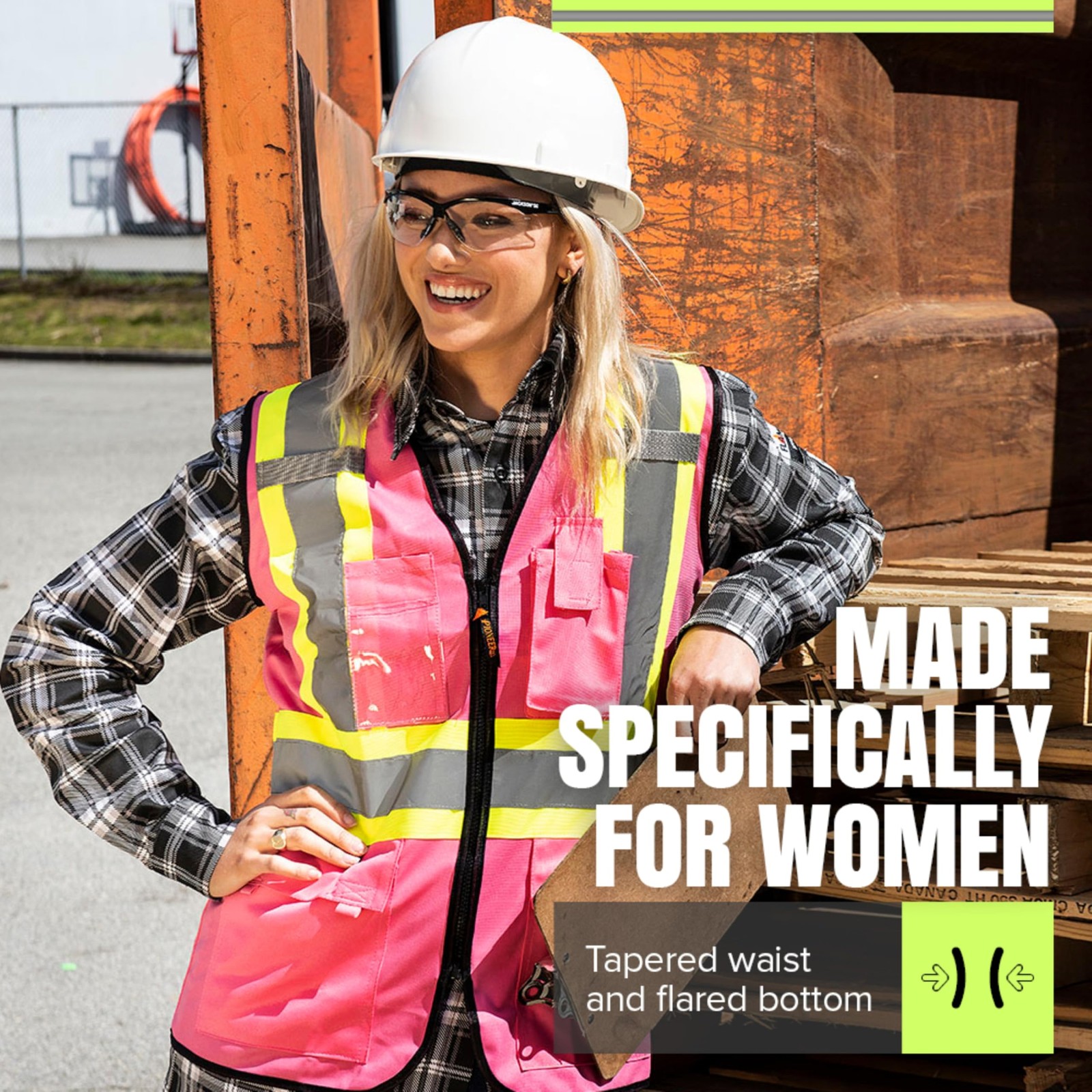 Safety Vest for Women With Pockets – Hi-Vis Reflective Tape – For Constructio…