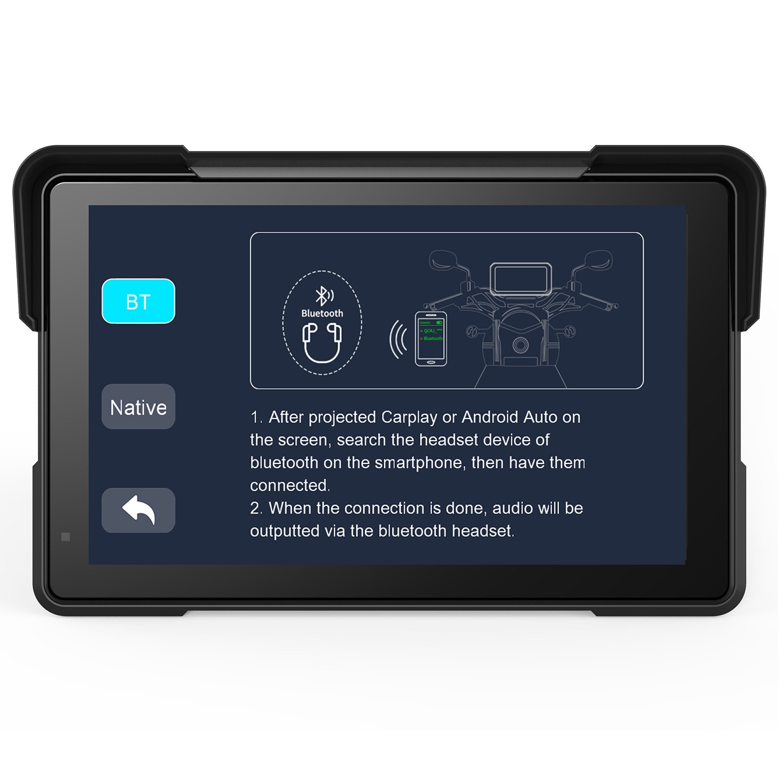 7″ Touch Screen Motorcycles Navigator GPS Wireless CarPlay with camera DVR&TPMS