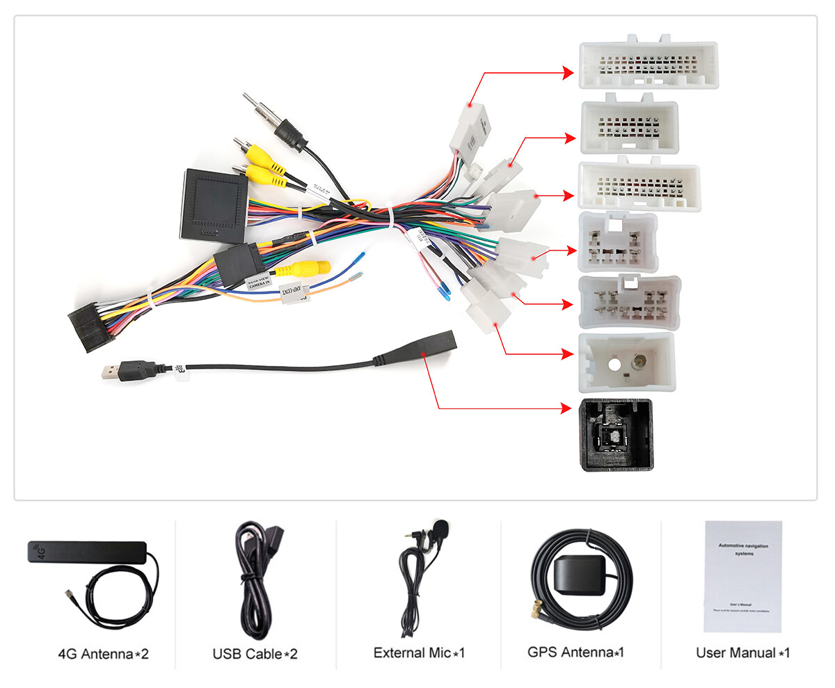 10.1 inch Plug & Play Head Unit For Toyota Highlander 2014-2019 Support HDMI USB