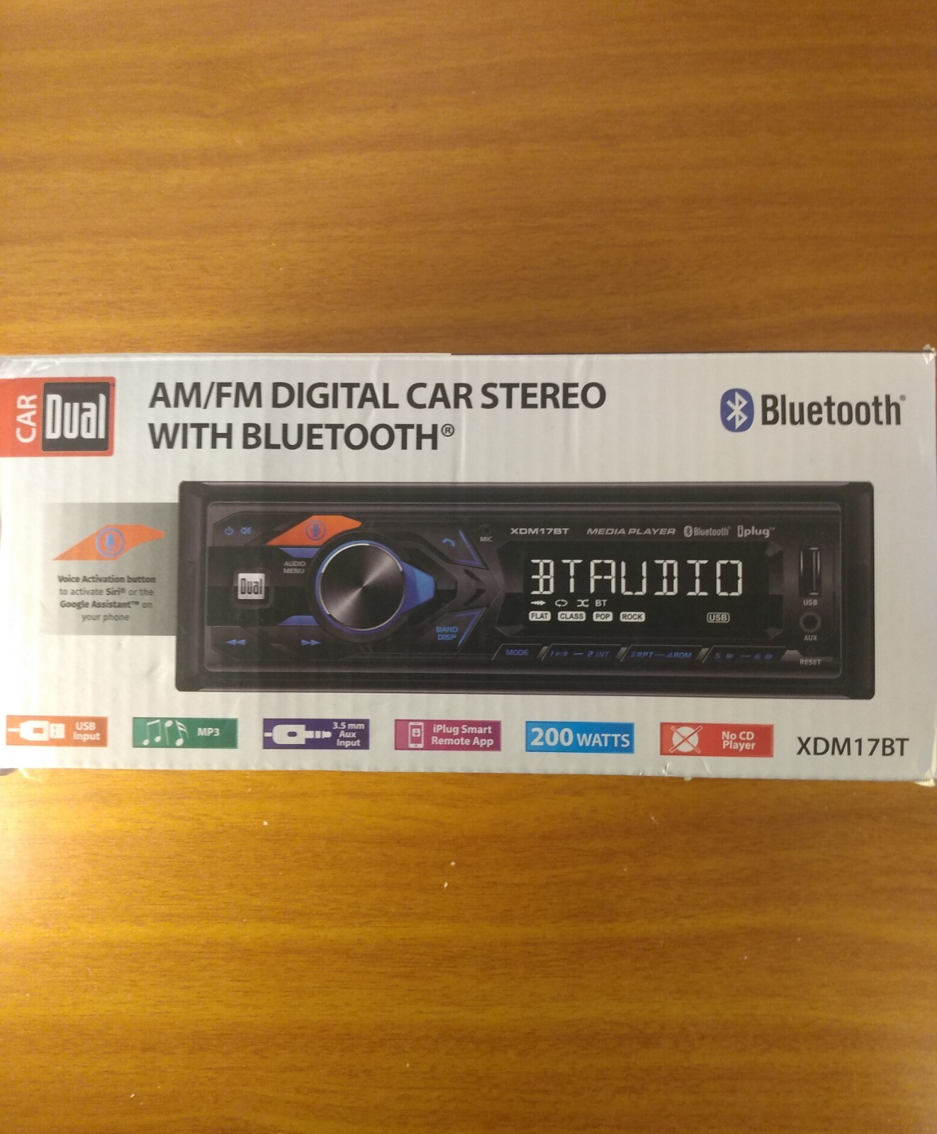 Car Duel Am/FM Digital Car Stereo With Bluetooth USB Input MP3 200 W, I Plug App