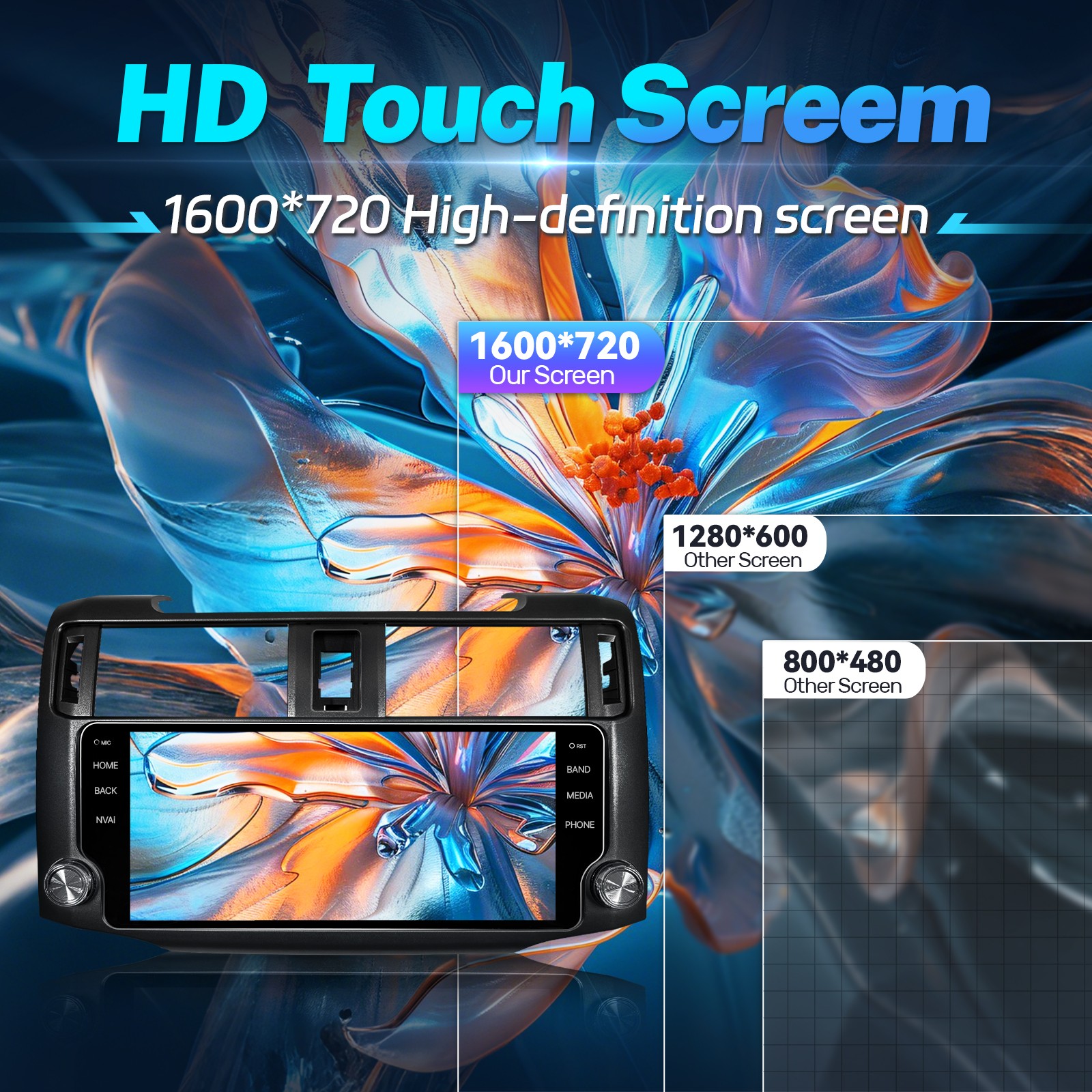 10.33″ For Toyota 4Runner 2010-2019 Apple CarPlay Car Radio Stereo GPS 6GB+128GB