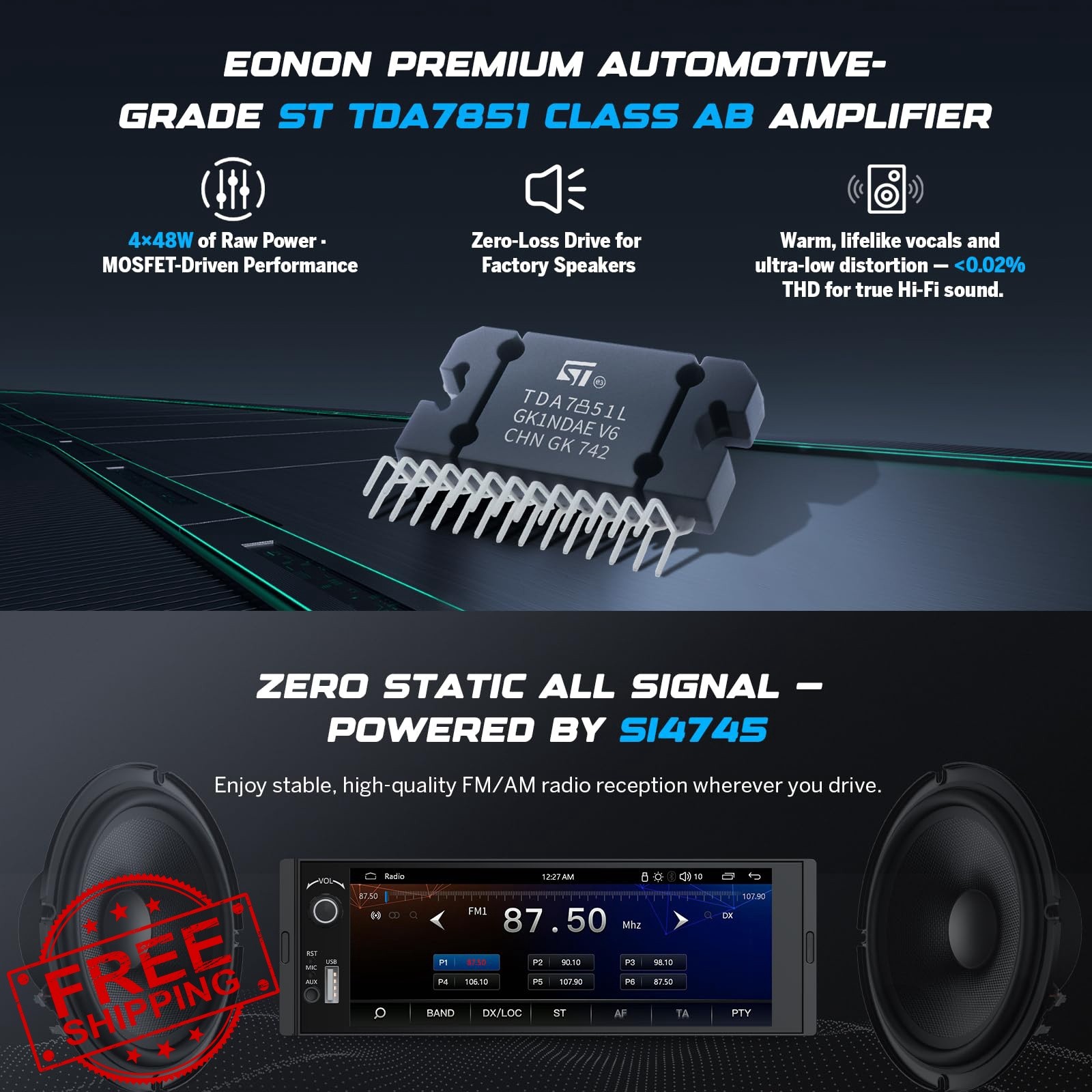 EONON 6.36″ 128MB Car Stereo