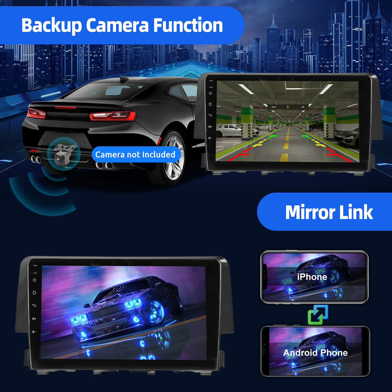 For Honda Civic 2016-2021 Android 2+32GB Car Stereo Radio Player GPS Navigation