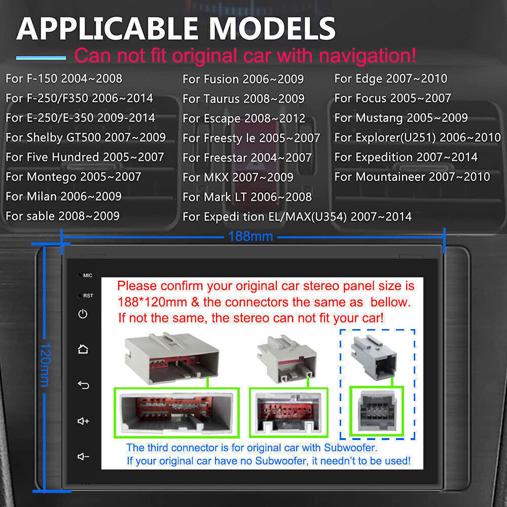 For Ford F150 2004 2005 2006-2008 Car Stereo Radio Android 13 Carplay GPS Player