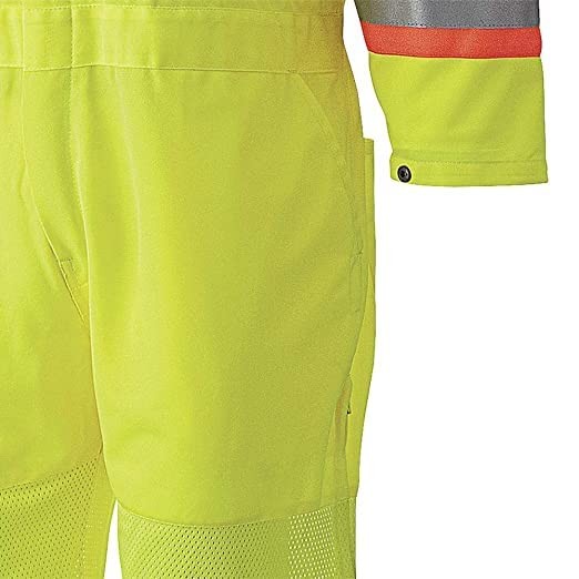 Traffic Safety Coverall ANSI 107-20 Class 3 Type P & R, XS, Yellow/Green