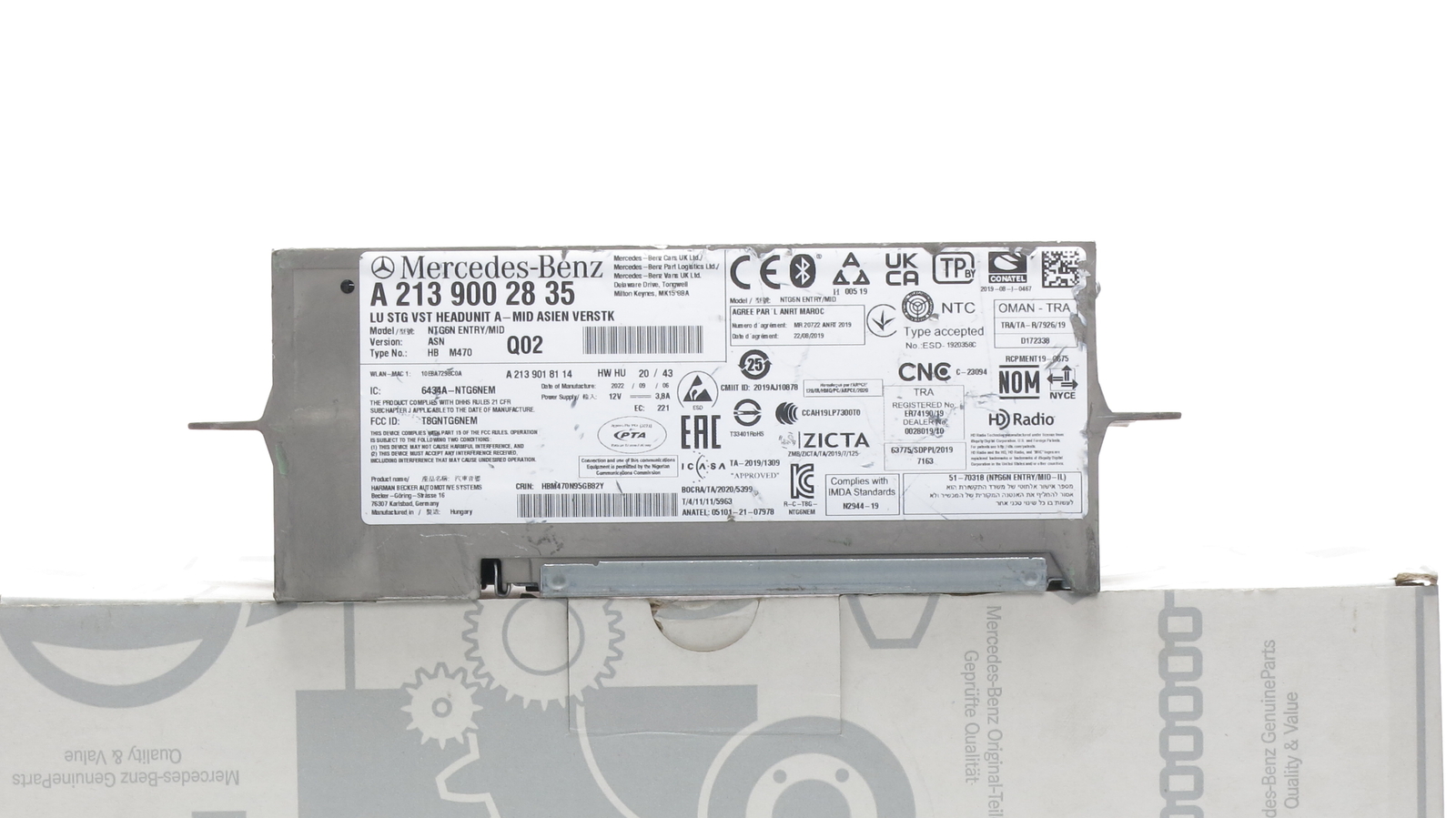 Genuine Mercedes-Benz NTG6 MID ASN Verstk M470 Headunit A2139002835