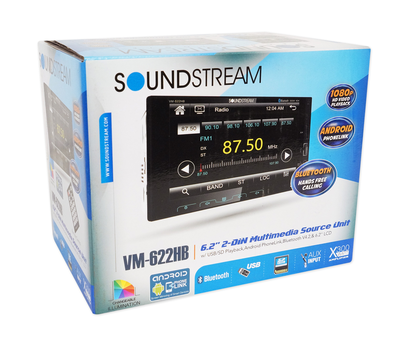 Soundstream VM-622HB 6.2” Car Monitor Bluetooth Receiver w/Android PhoneLink/USB