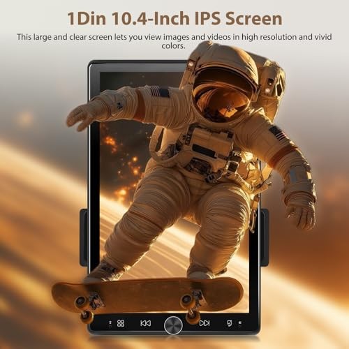 10.4 Inch Single Din Car Stereo, 2.5D 10.4 Inch Car MP5 with Bluetooth