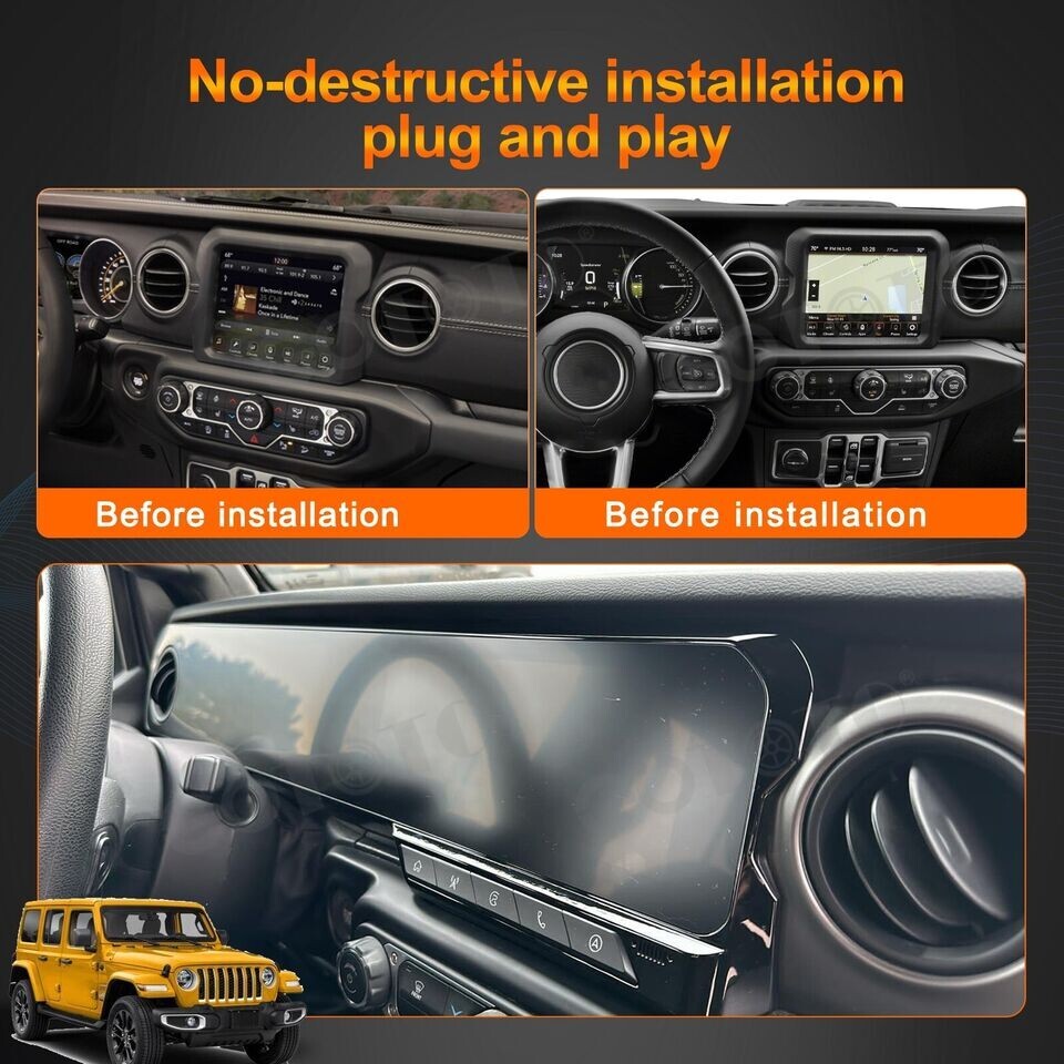 Dual Screen Car Radio for Jeep Wrangler JL Gladiator 2018-2023 Stereo Upgrade