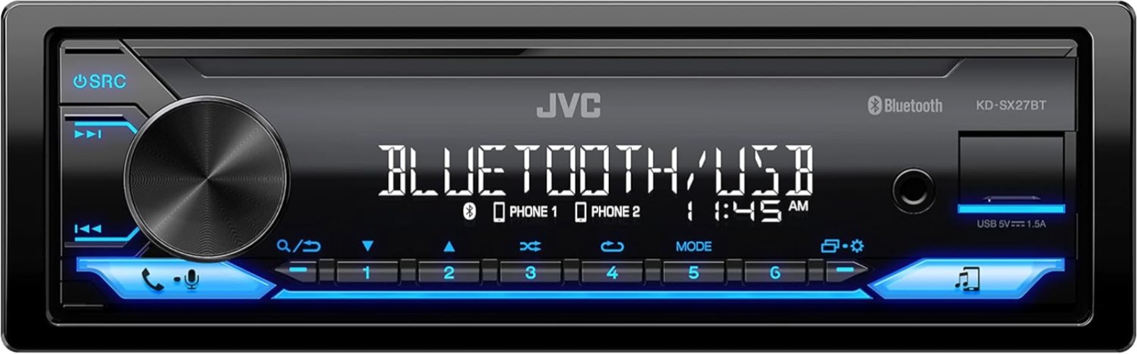 Car Stereo Bluetooth 100W USB Aux-in FM AM Single DIN Receiver Remote