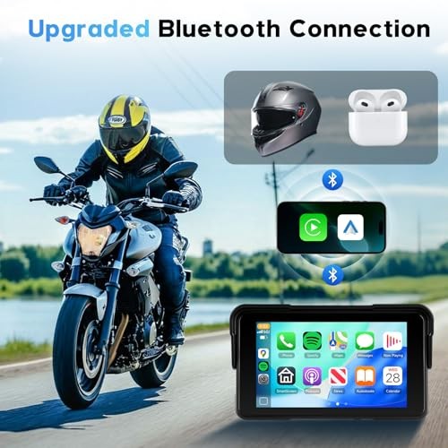 5-Inch Motorcycle CarPlay Screen Wireless Android Auto for Moto with GPS