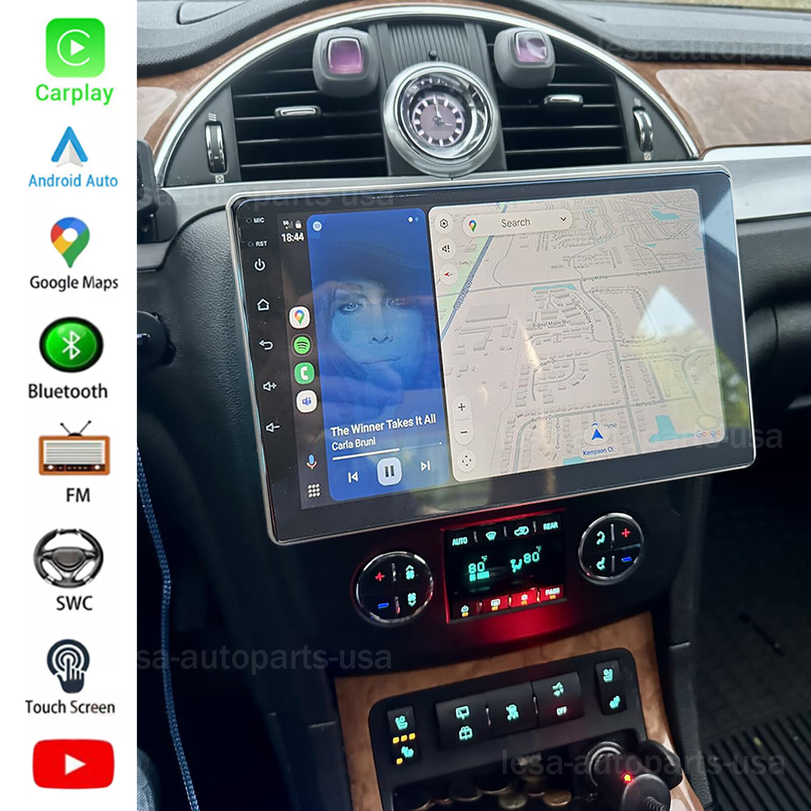 CarPlay Android 13.0 Car Stereo Radio 10.1″ Double 2 Din GPS Navi +Camera 4G+64G