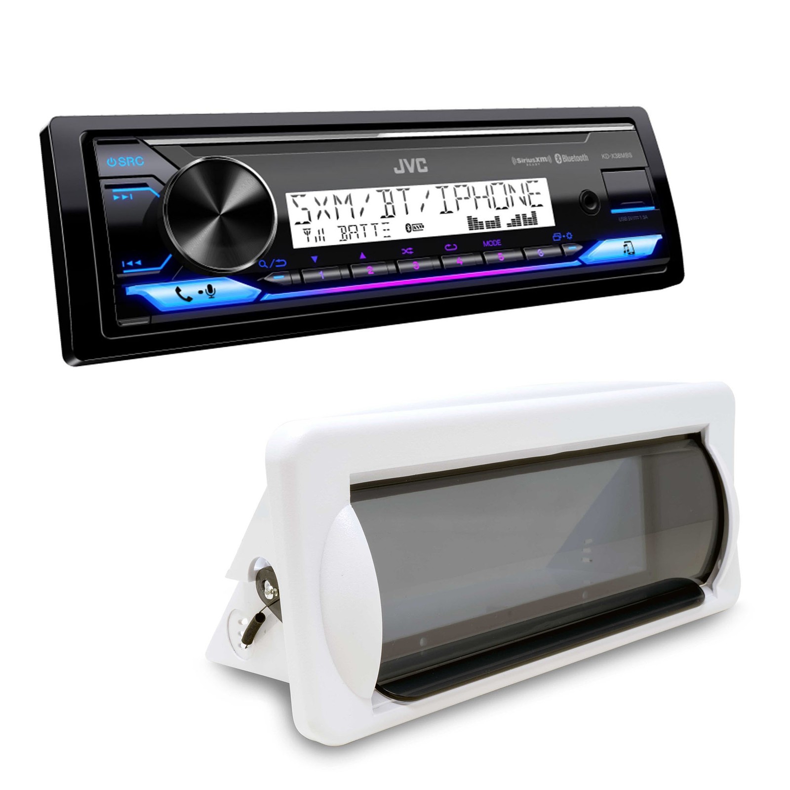 JVC KD-X38MBS Marine Media Receiver + Creative Audio CAMC1W Mount Kit
