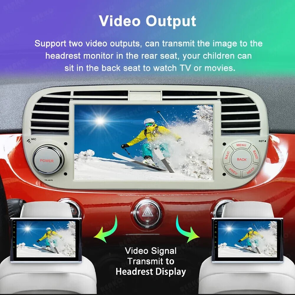 7″ Touch Screen Carplay Car Stereo Radio GPS Navi 64GB For Fiat 500 2007-2015