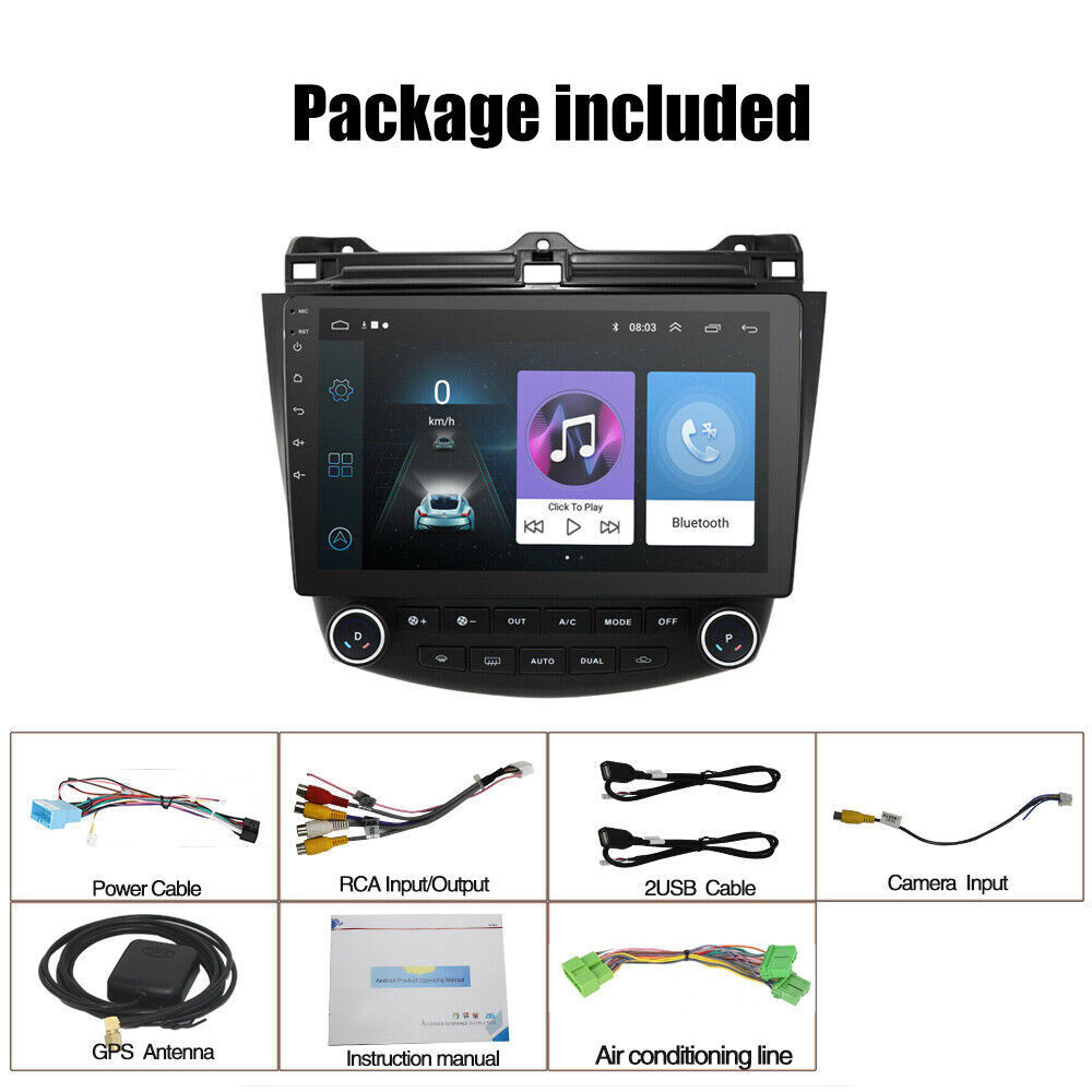 Carplay For Honda Accord 2003-07 10″ Android 15 Stereo Car Radio GPS Headunit FM