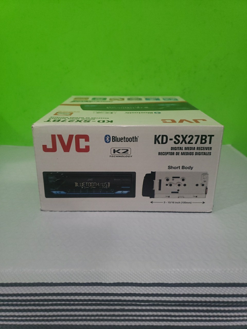 JVC KD-SX27BT Car Stereo with Bluetooth, 100W Digital Media Receiver, 1.5A New