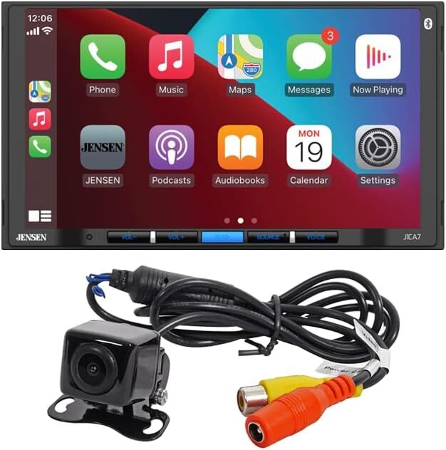 JENSEN J1CA7-BUC 7″ Apple CarPlay Android Auto Radio & Backup Camera Combo New