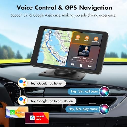 Carplay Screen for Car, 7” Wireless CarPlay & Android Auto- Upgrade Portable