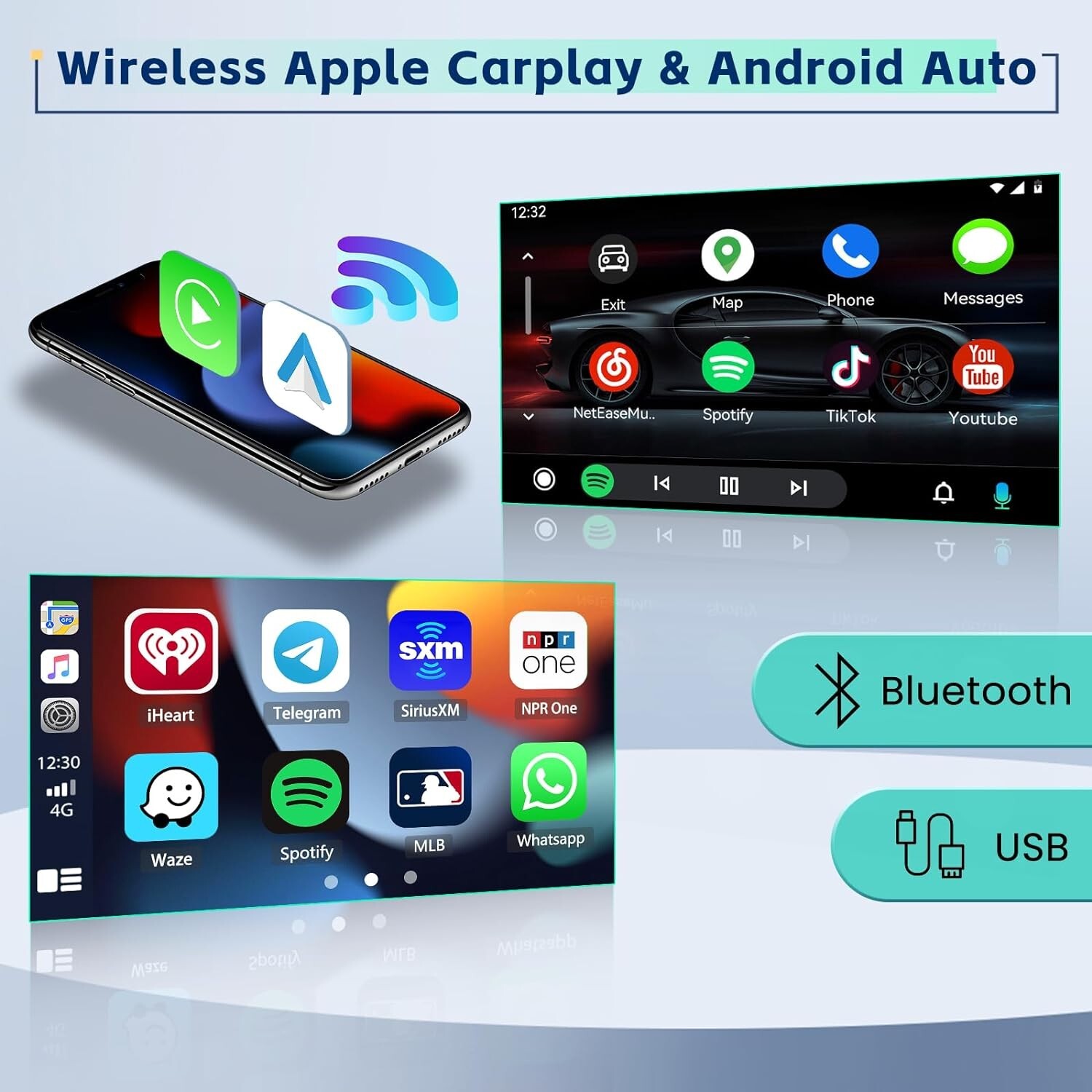 Car Radio 8 Core 4+64G for Nissan Rogue Sport Qashqa ’08-13 GPS Wifi BT 9″ Touch