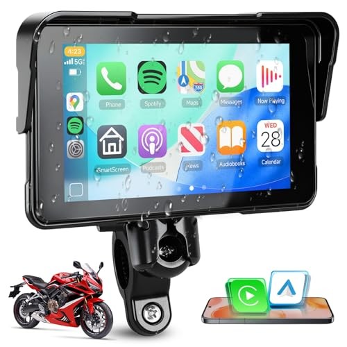 5-Inch Motorcycle CarPlay Screen Wireless Android Auto for Moto with GPS