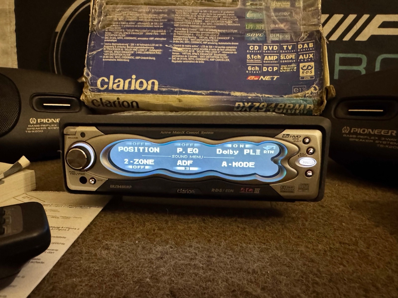 Rare CLARION DXZ948MP Car Radio LM/MW/FM CD/MP3 Receiver Sensor Animation Displa