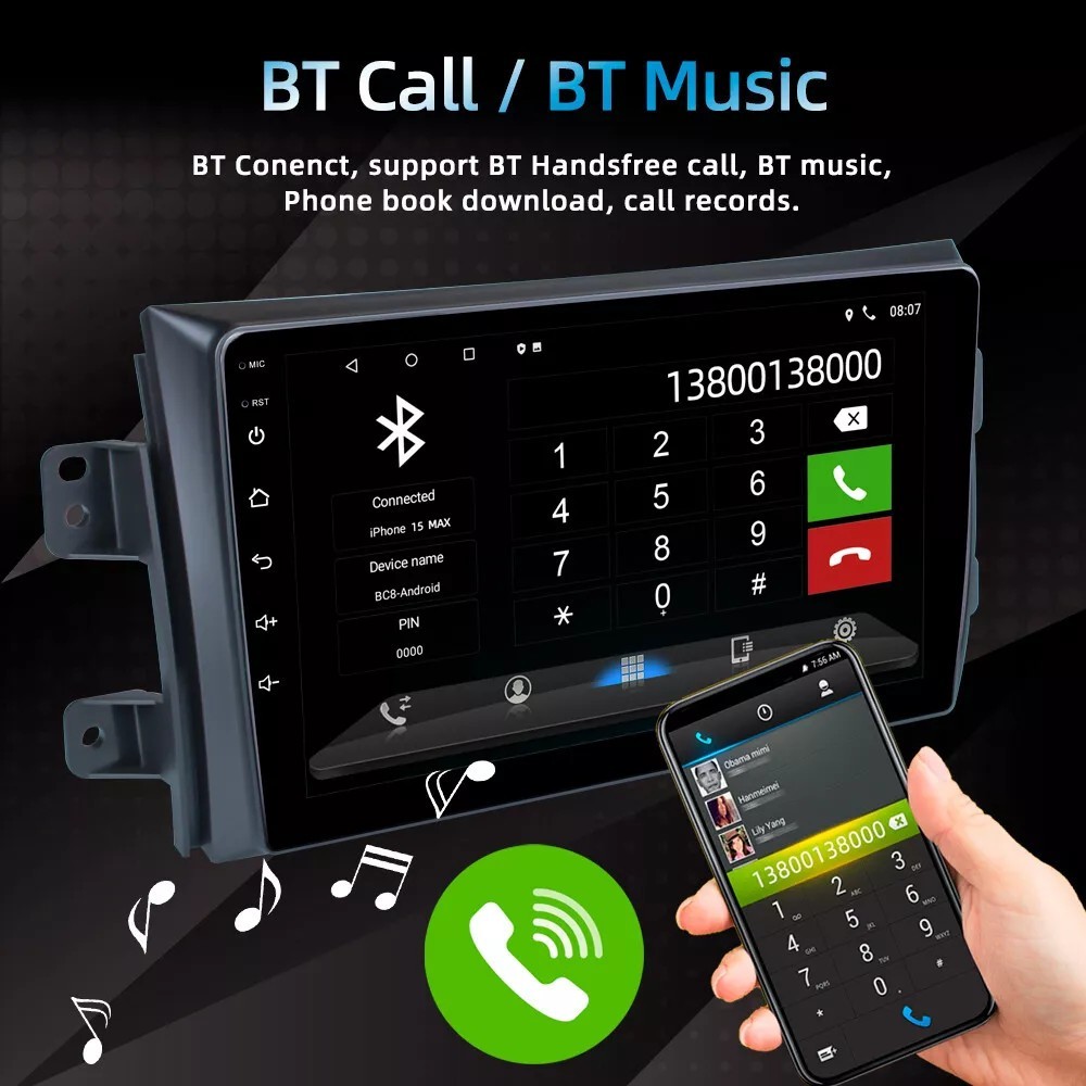 32GB Android BT CarPlay Car Radio Stereo AHD GPS Screen For SUZUKI SX4 2006-2013