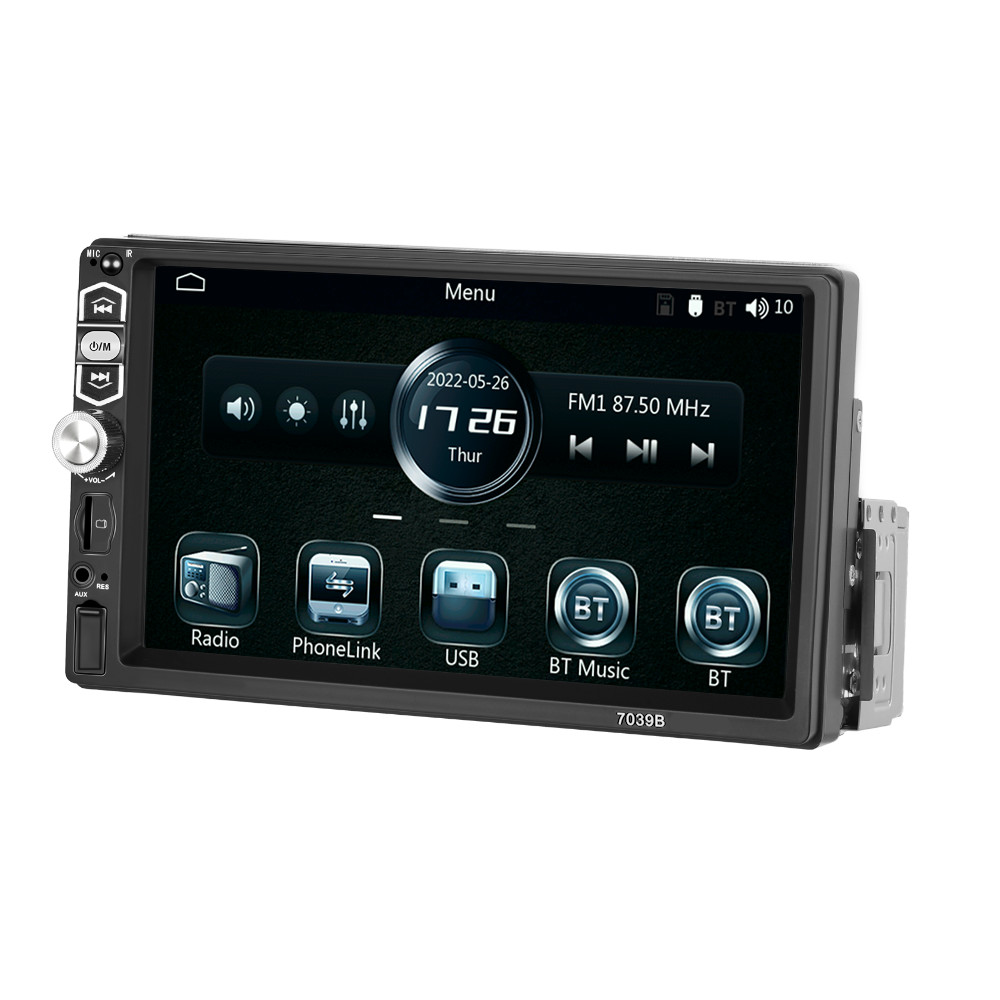 Single 1Din 7″ Touch Screen Stereo Bluetooth Radio Car Apple/Android Carplay USB