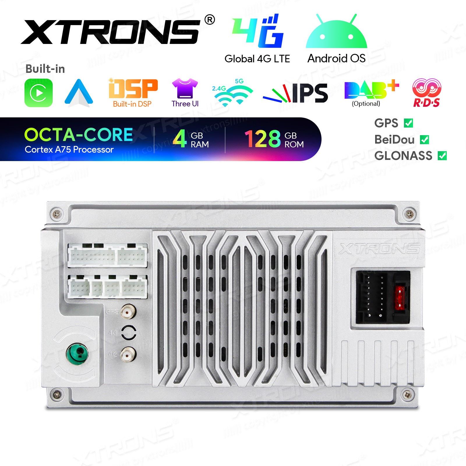 CarPlay For Fiat 500 Android 13 8-Core Car Stereo Radio RDS GPS 4G LTE WiFi 64GB