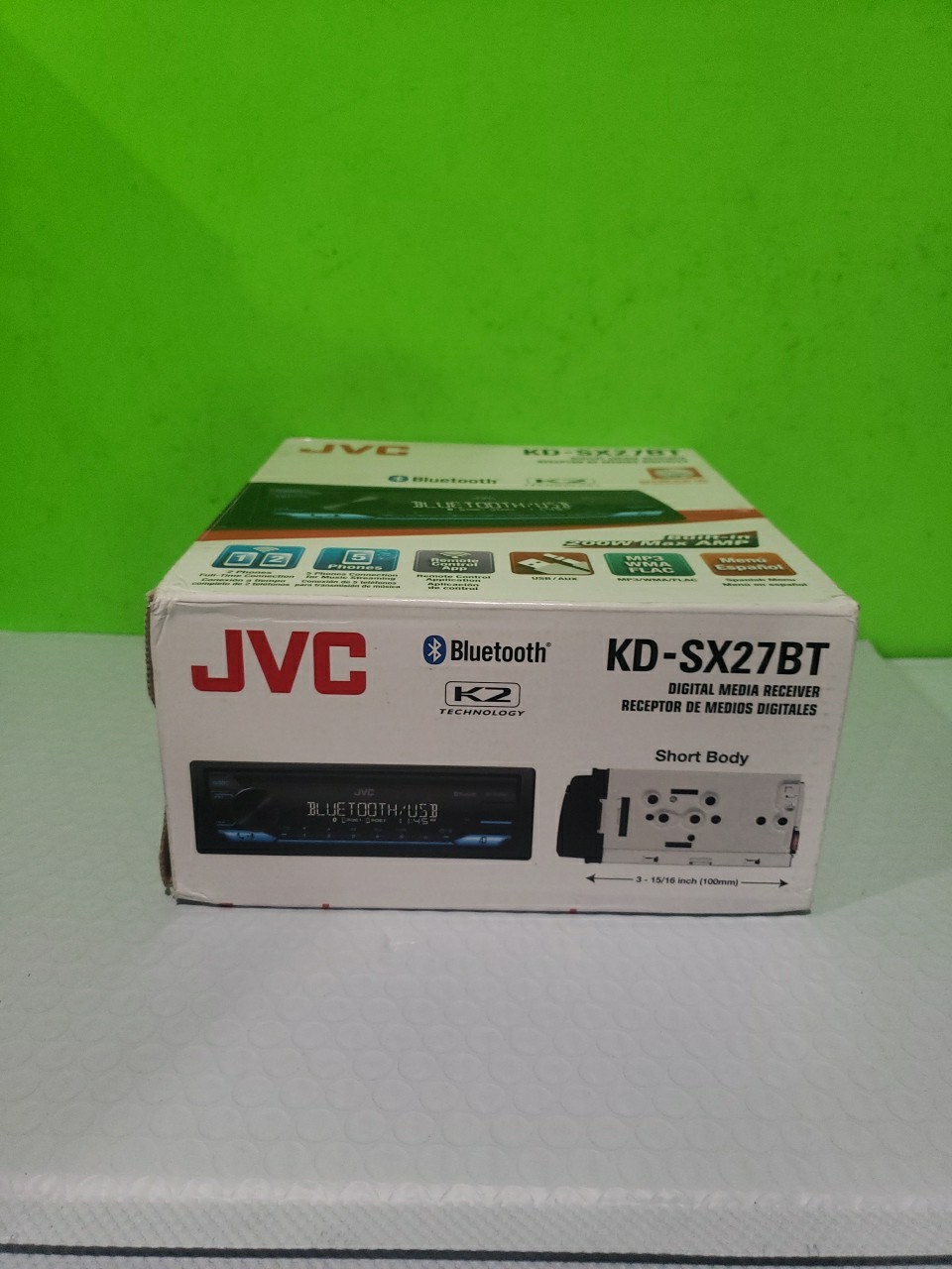 JVC KDSX27BT Car Stereo with Bluetooth 100W Digital Media Receiver 1.5A Open Box