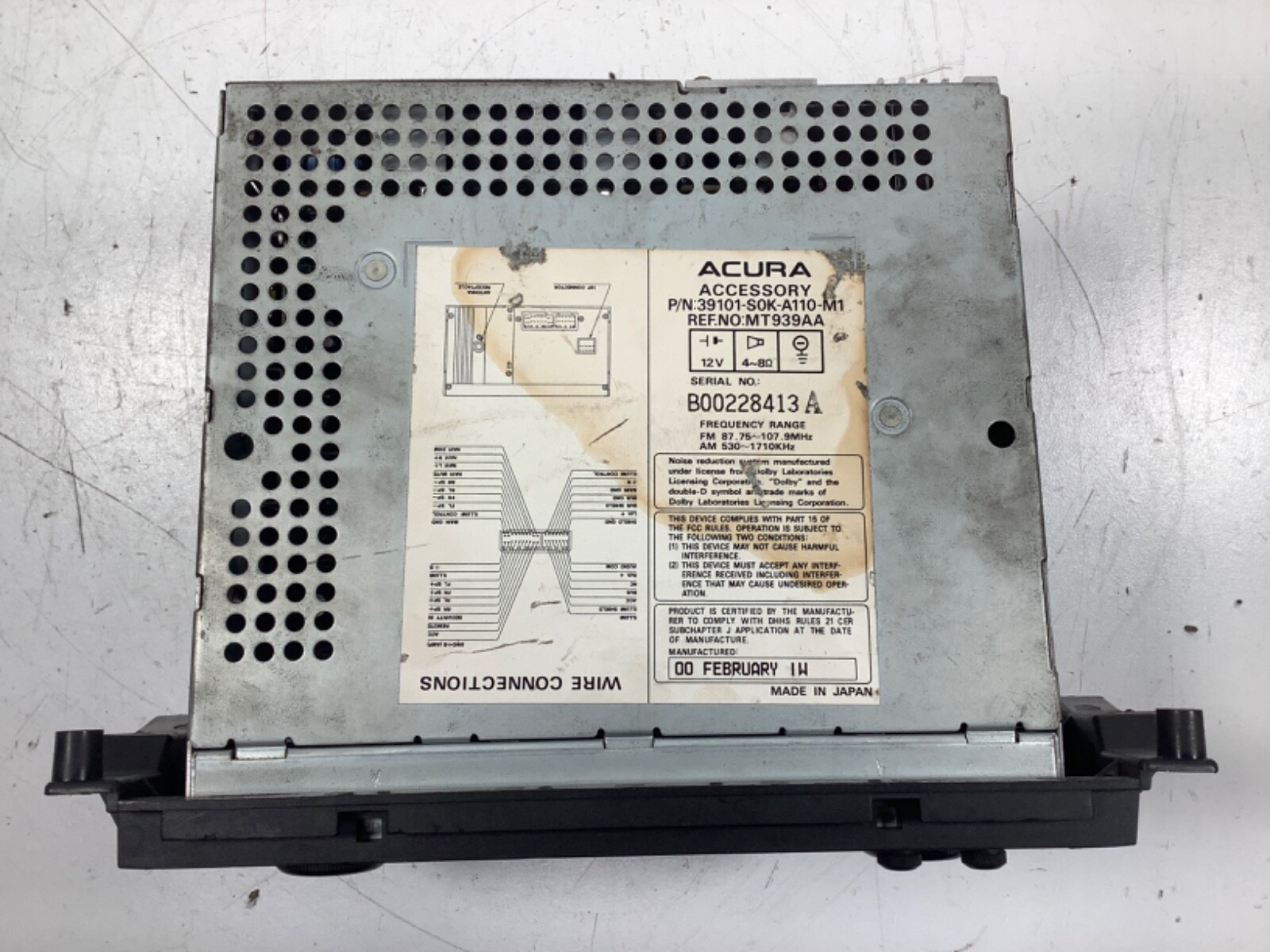 99-00 Acura TL Tuner Assembly Automatic Radio 39100-S0K-A01ZA OEM