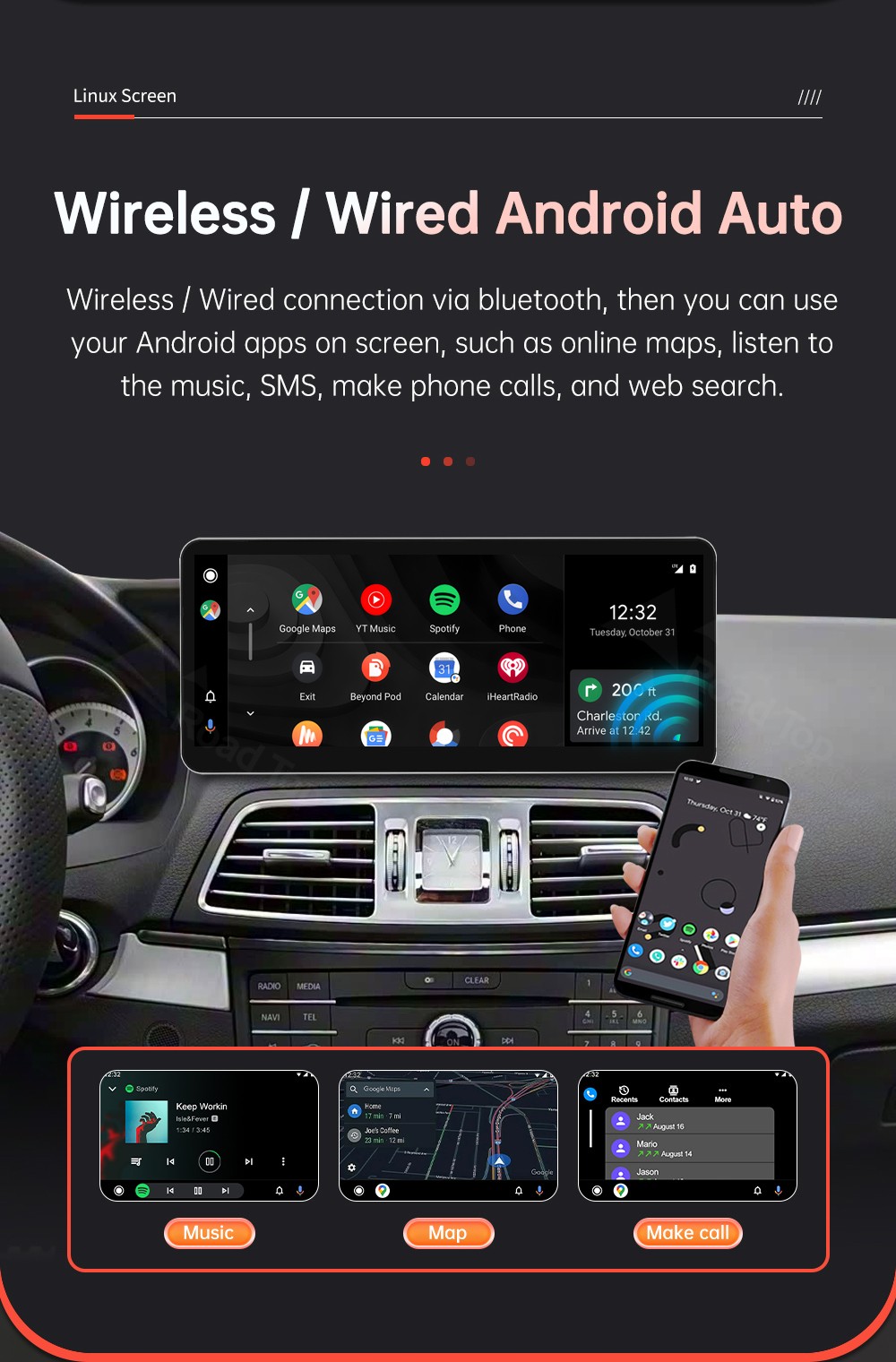 Ultra-Thin 12.3”Wireless Carplay Touchscreen For Mercedes E Coupe C207 2009-16