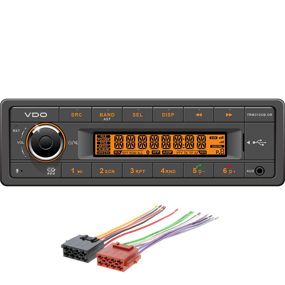 Vdo TRW312UB-ORK 12v Radio W/fm Rds Tuner Mp3/wma/usb/bluetooth – Orange