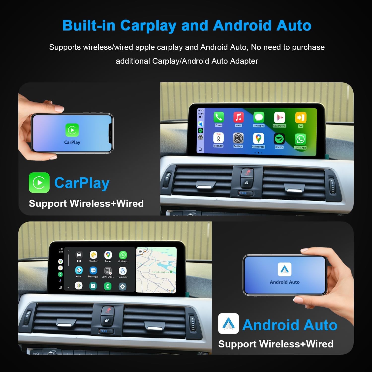 CarPlay Linux Touch Screen For BMW 3 4 Serie F30 F31 F32 F33 F34 F36 2013-2017