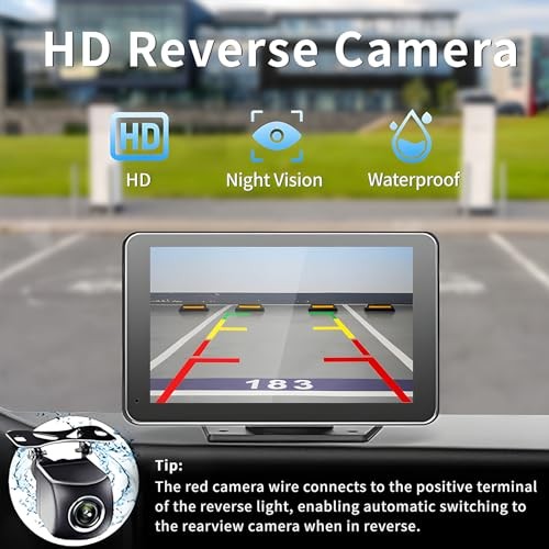 Portable Carplay Screen for Car, 7″ Wireless Carplay & Android Auto with
