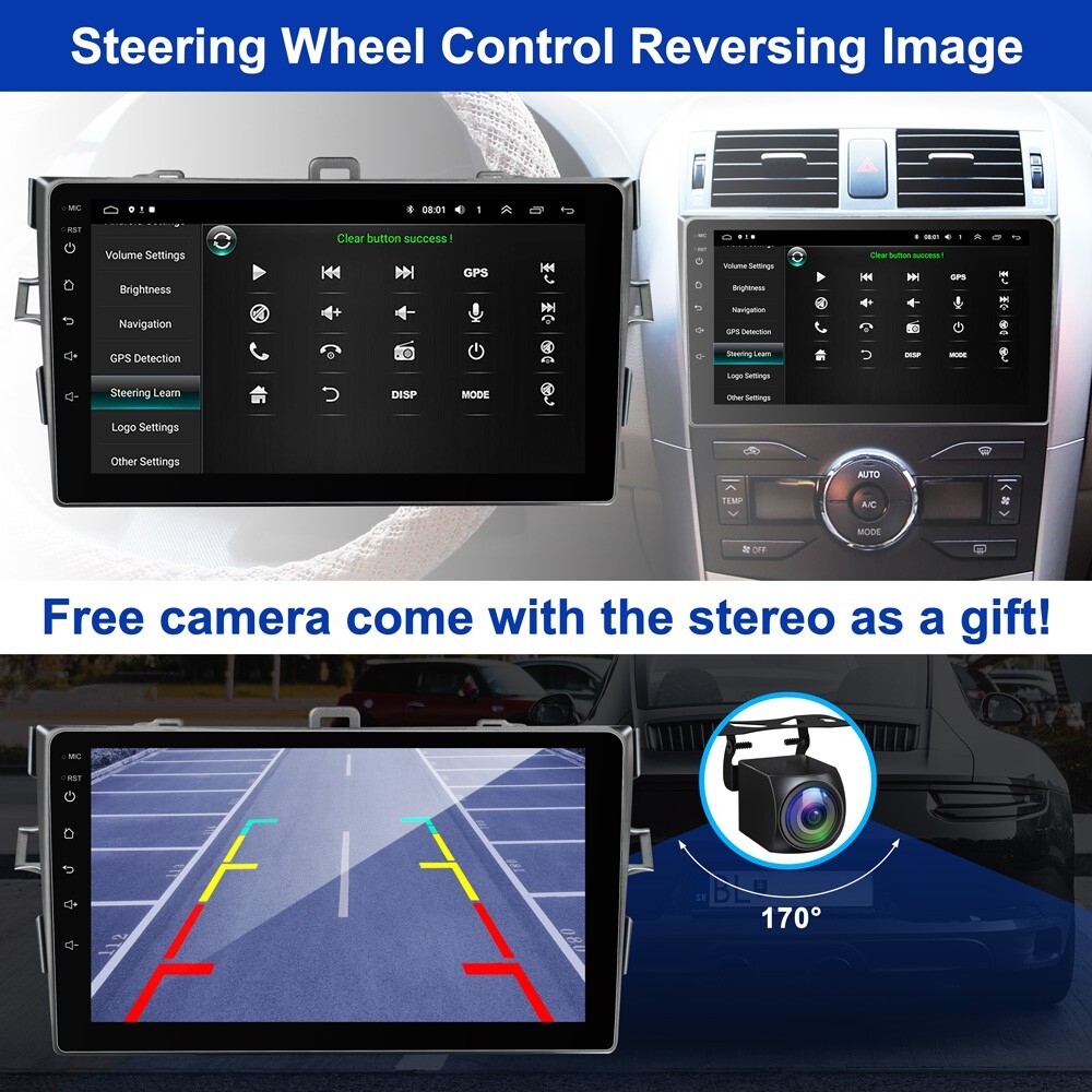 Android 15 4G+64G For Toyota Corolla 2007-2015 Car Stereo Radio CarPlay GPS WIFI
